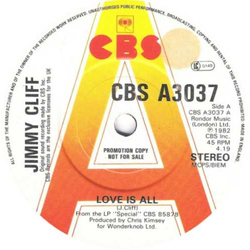 Jimmy Cliff Love Is All Vinyl 7" USED