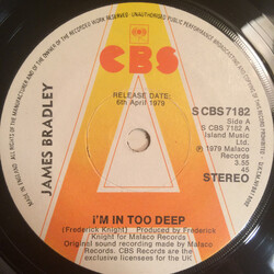 James Bradley (2) I'm In Too Deep / I Can't Get Enough Of Your Love Vinyl 7" USED
