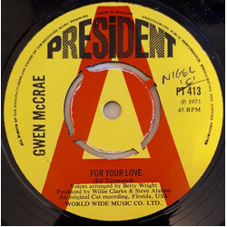 Gwen McCrae For Your Love / Your Love Vinyl 7" USED