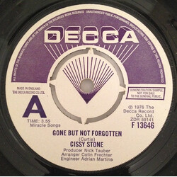 Cissy Stone Gone But Not Forgotten Vinyl 7" USED