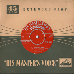 Hallé Orchestra / Sir John Barbirolli Prelude "La Traviata" / Overture "The Beautiful Galathea" Vinyl 7" USED