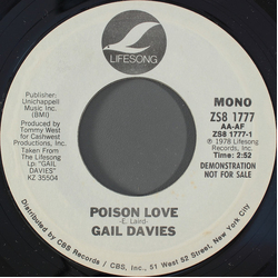 Gail Davies Poison Love Vinyl 7" USED