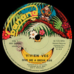 Vivien Vee Give Me A Break / It's Too Soon Vinyl 12" USED