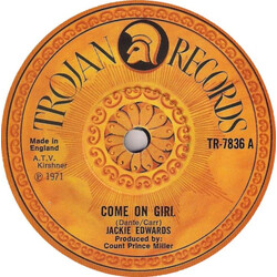 Jackie Edwards Come On Girl / So Many Days Vinyl 7" USED