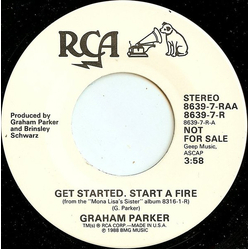 Graham Parker Get Started. Start A Fire Vinyl 7" USED