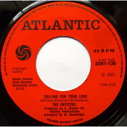 The Enticers Calling For Your Love Vinyl 7" USED