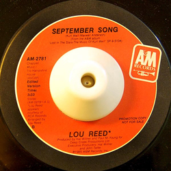 Lou Reed September Song Vinyl 7" USED