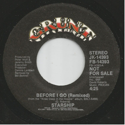 Starship (2) Before I Go Vinyl 7" USED