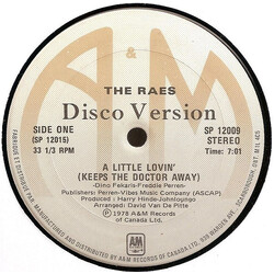 The Raes A Little Lovin' (Keeps The Doctor Away) Vinyl 12" USED