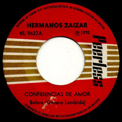 Hermanos Záizar Confidencias De Amor Vinyl 7" USED