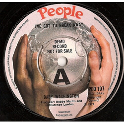 Baby Washington I've Got To Break Away / Can't Get Over Losing You USED VINYL 7INCH 45 RPM SINGLE PROMO