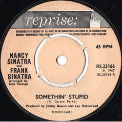 Nancy Sinatra / Frank Sinatra Somethin' Stupid USED VINYL 7INCH SINGLE 45 RPM