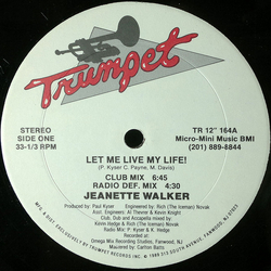 Jeanette Walker Let Me Live My Life! Vinyl 12" USED