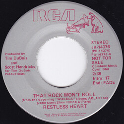 Restless Heart That Rock Won't Roll USED VINYL 7INCH 45 RPM PROMO