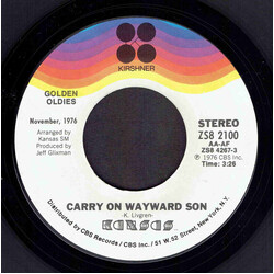 Kansas (2) Carry On Wayward Son Vinyl 7" USED