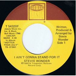 Stevie Wonder I Ain't Gonna Stand For It Vinyl 7" USED