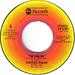 Stephen Bishop On And On Vinyl 7" USED