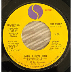 Ramones Baby I Love You / High Risk Insurance Vinyl 7" USED