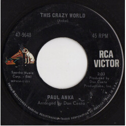 Paul Anka This Crazy World USED VINYL 7INCH 45 RPM SINGLE