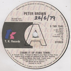 Peter Brown (2) Crank It Up (Funk Town) Vinyl 7" USED