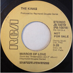 The Kinks Mirror Of Love Vinyl 7" USED