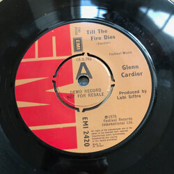 Glenn Cardier Till The Fire Dies Vinyl 7" USED