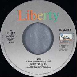 Kenny Rogers Lady / Sweet Music Man Vinyl 7" USED