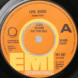 Grand Theft Love Burns / Turn It Over Vinyl 7" USED