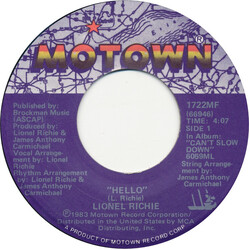 Lionel Richie Hello Vinyl 7" USED