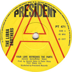 The Libra Brothers Your Love Refreshes The Parts Vinyl 7" USED