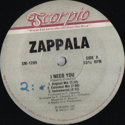 Francesco Zappalà I Need You Vinyl 12" USED