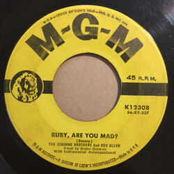 The Osborne Brothers / Red Allen (2) Ruby Are You Mad? / My Aching Heart Vinyl 7" USED