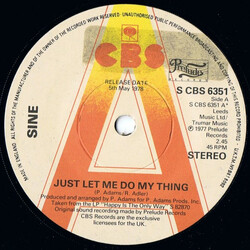 Sine (3) Just Let Me Do My Thing Vinyl 7" USED
