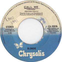 Blondie Call Me Vinyl 7" USED