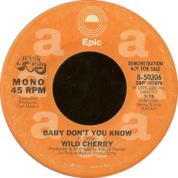 Wild Cherry Baby Don't You Know Vinyl 7" USED