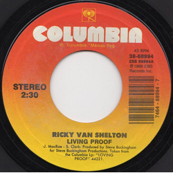 Ricky Van Shelton Living Proof Vinyl 7" USED