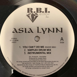 Asia Lynn You Can't Do Me Vinyl 12" USED