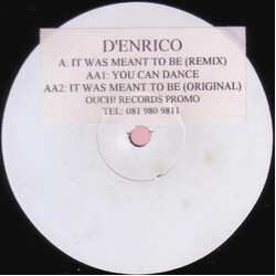 D'Enrico It Was Meant To Be (Remix) / You Can Dance Vinyl 12" USED