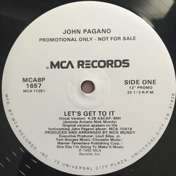 John Pagano Let's Get To It VINYL 12" USED