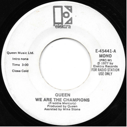 Queen We Are The Champions Vinyl 7" USED