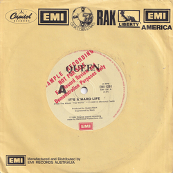 Queen It's A Hard Life Vinyl 7" USED