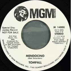 Tompall Glaser Mendocino / Put Another Log On The Fire (Male Chauvinist National Anthem) Vinyl 7" USED
