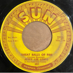 Jerry Lee Lewis Great Balls Of Fire Vinyl 7" USED