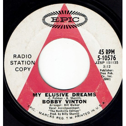 Bobby Vinton My Elusive Dreams Vinyl 7" USED