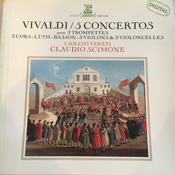 Antonio Vivaldi / I Solisti Veneti / Claudio Scimone 5 Concertos Pour 2 Trompettes ~ 2 Cors ~ Luth ~ Basson ~ 2 Violons & 2 Violoncelles Vinyl LP USED