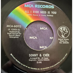 Sonny & Cher All I Ever Need Is You / I Got You Babe ((Live) Vinyl 7" USED