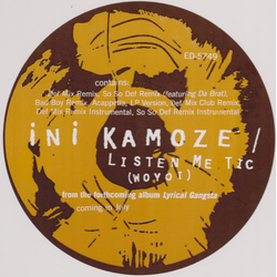 Ini Kamoze Listen Me Tic (Woyoi) Vinyl 12" USED
