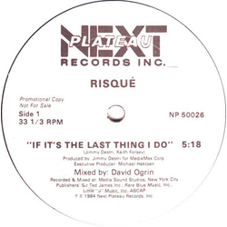 Risqué (3) If It's The Last Thing I Do Vinyl 12" USED