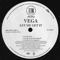 Vega (16) Let Me Get It USED VINYL 12INCH SINGLE 33 S RPM PROMO