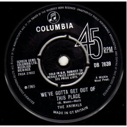 The Animals We've Gotta Get Out Of This Place Vinyl 7" USED